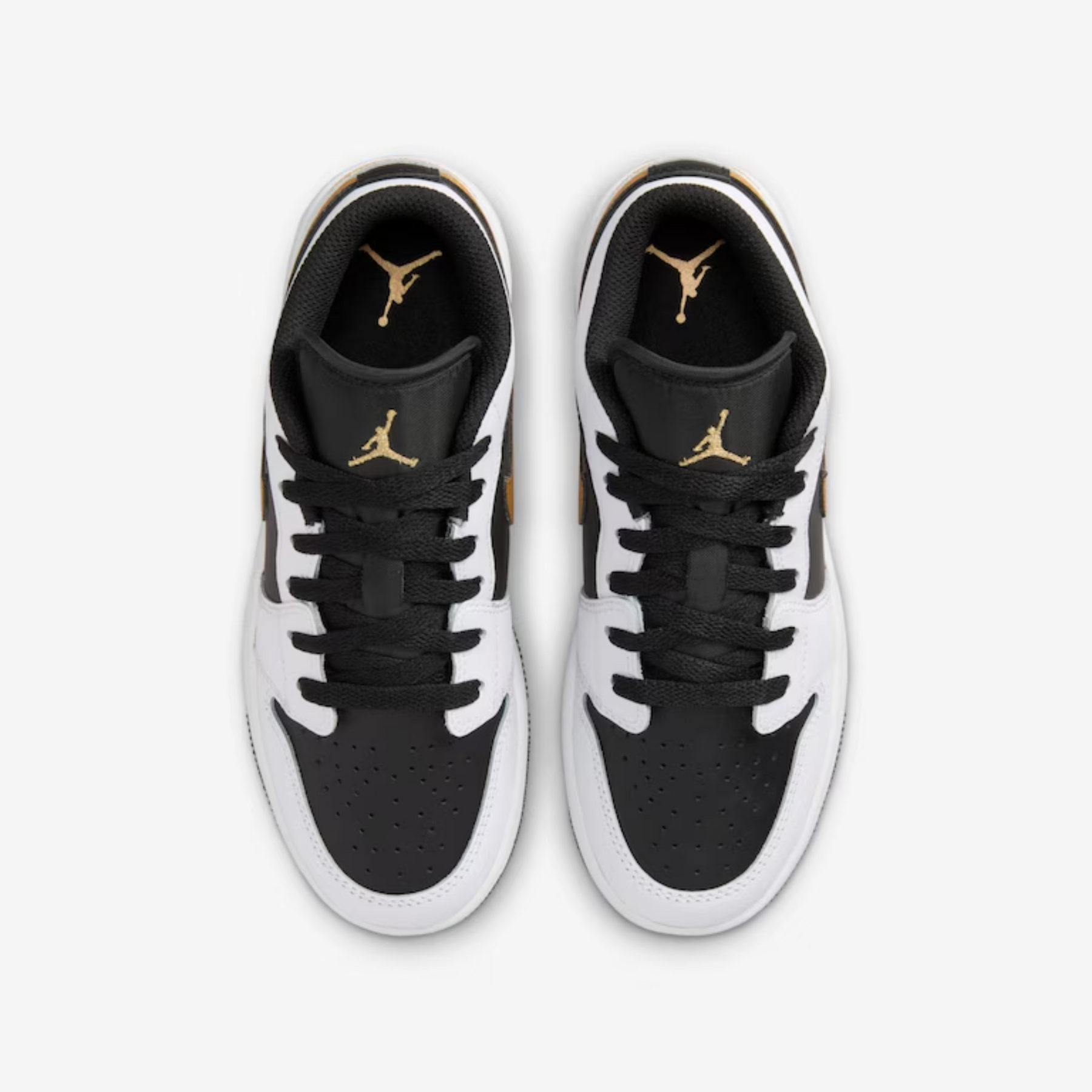 Nike Air Jordan 1 Low Metallic Gold Swoosh Black White