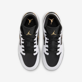 Nike Air Jordan 1 Low Metallic Gold Swoosh Black White