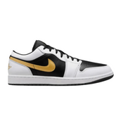 Nike Air Jordan 1 Low Metallic Gold Swoosh Black White