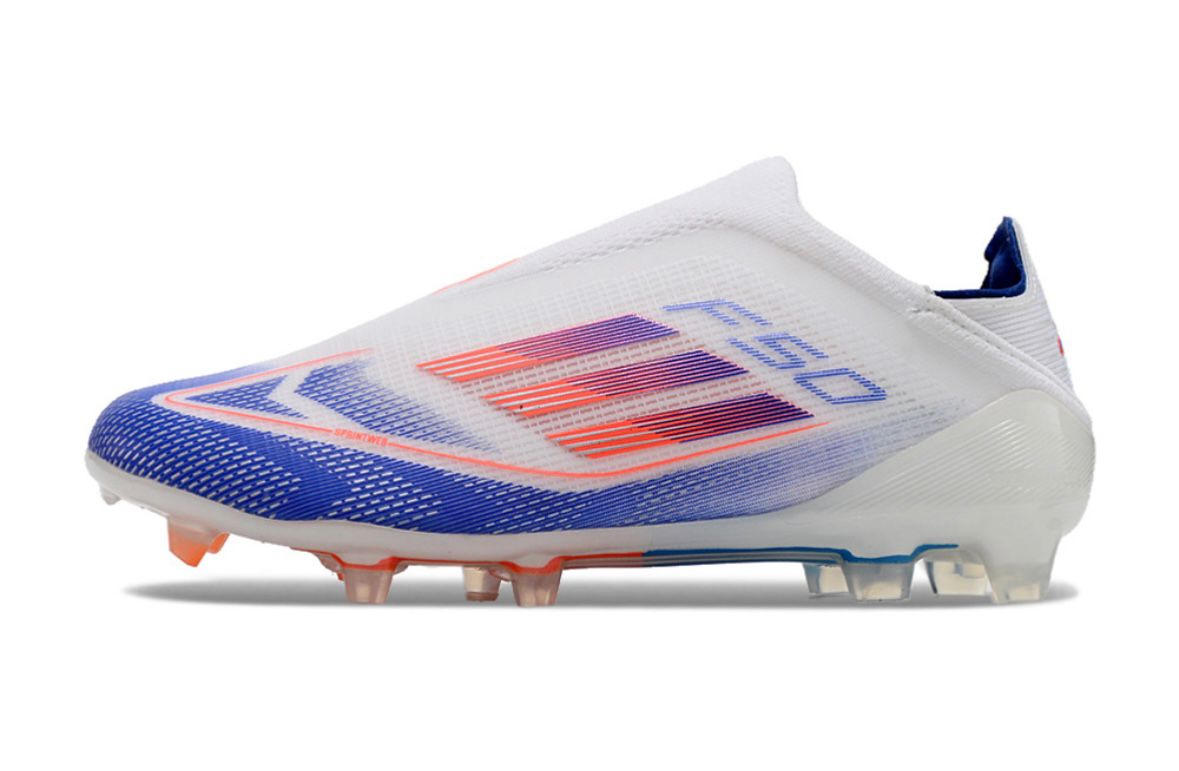 Chuteira Adidas F50 X Campo Sem Cadarço - Branca/Azul